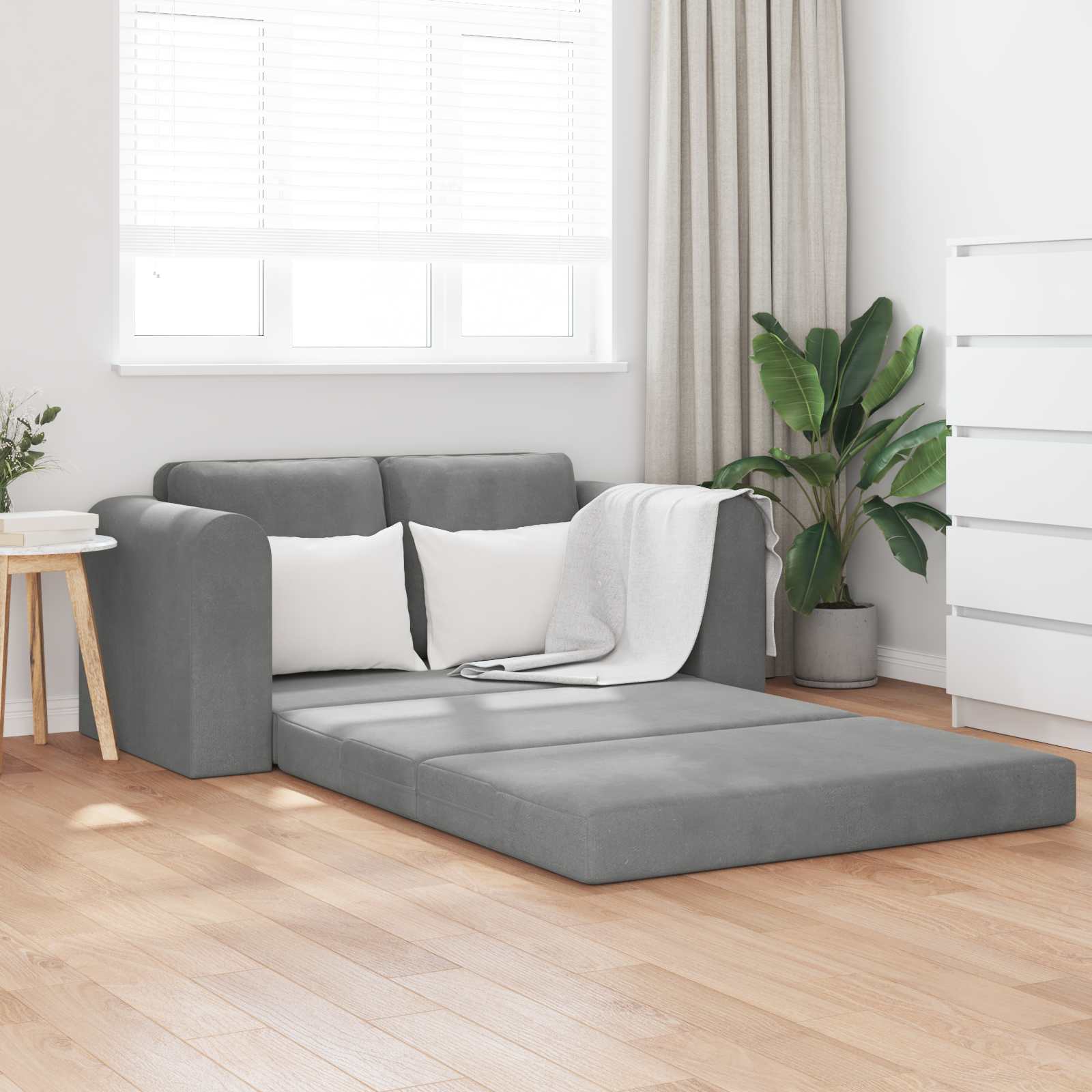 Sofa Bed Ciemnoszary 148 x 71 x 83 cm Aksamit vidaXL
