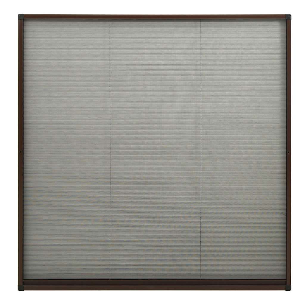 Moskitiera Okienna Plisowana Aluminiowa 120x120 cm Brązowa