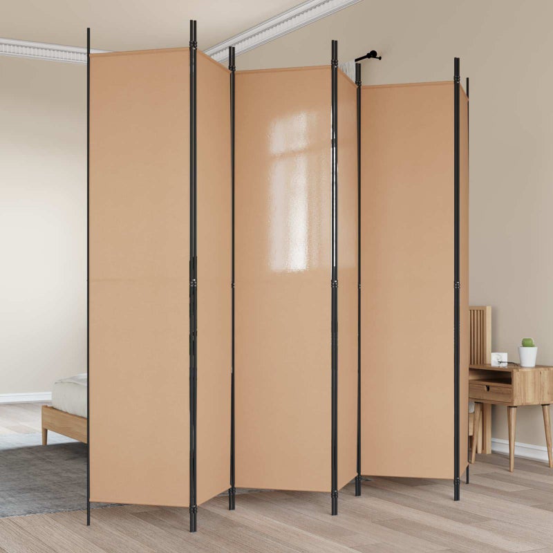 Ekspresowy 6-panelowy parawan Beżowy 300 x 220 cm tkanina vidaXL
