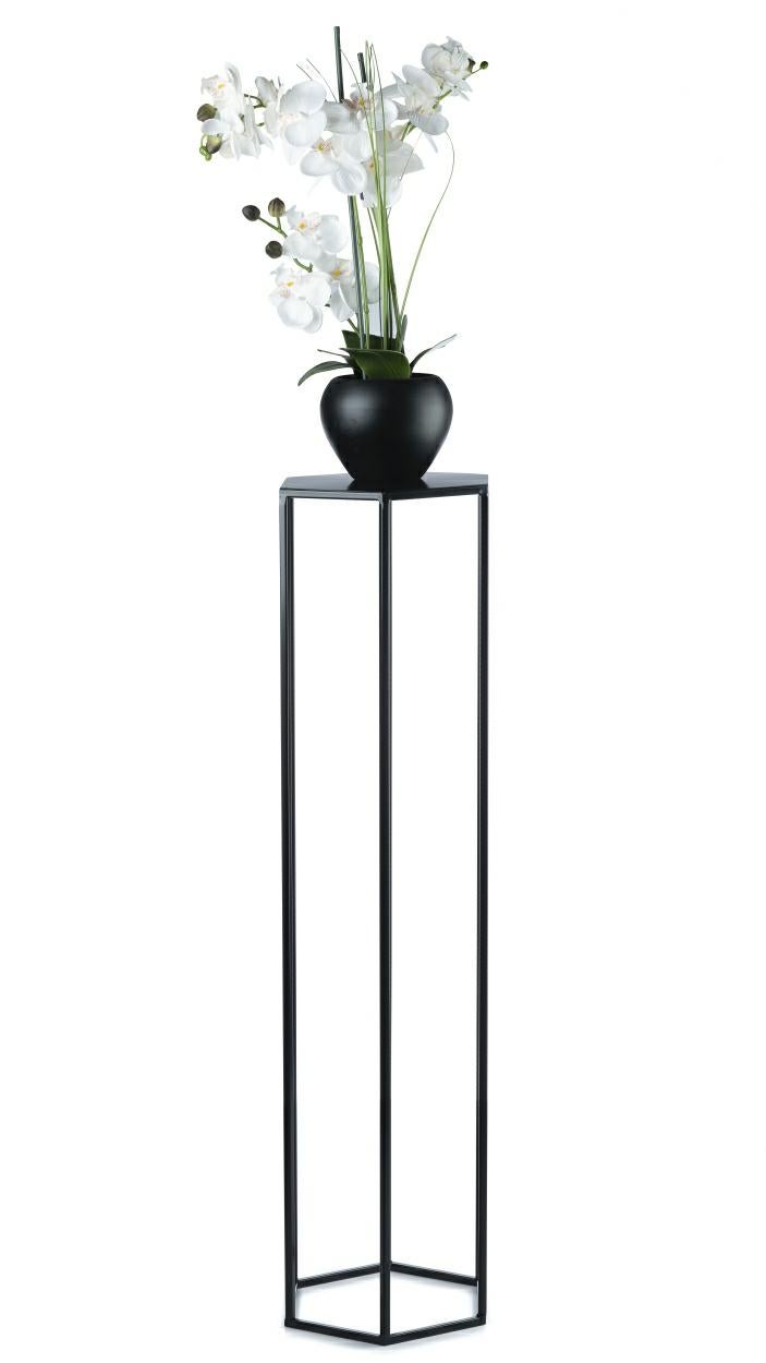 Kwietnik metalowy HowHomely loft czarny 24x28x100 cm 1 szt.