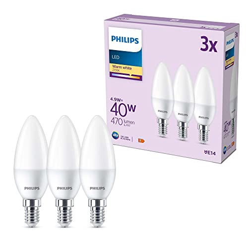3x Żarówka LED E14 Świeczka B35 4.9 W = 40 W 470lm 2700K Ciepła biel EC Multipack Philips