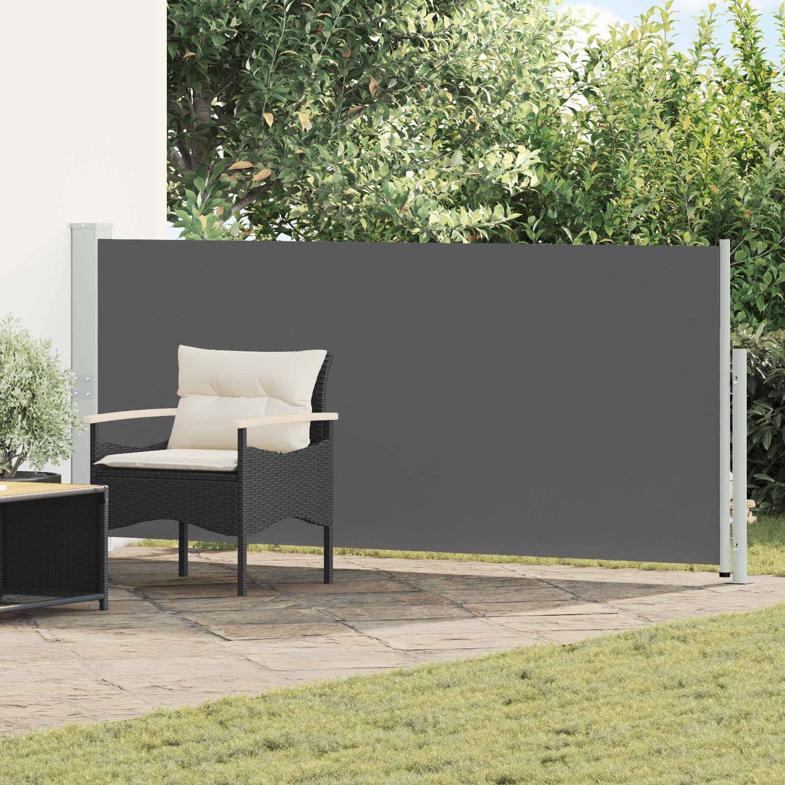 Rozkładany boczny markiz 120 x 300 cm Poliester Prostokątny vidaXL