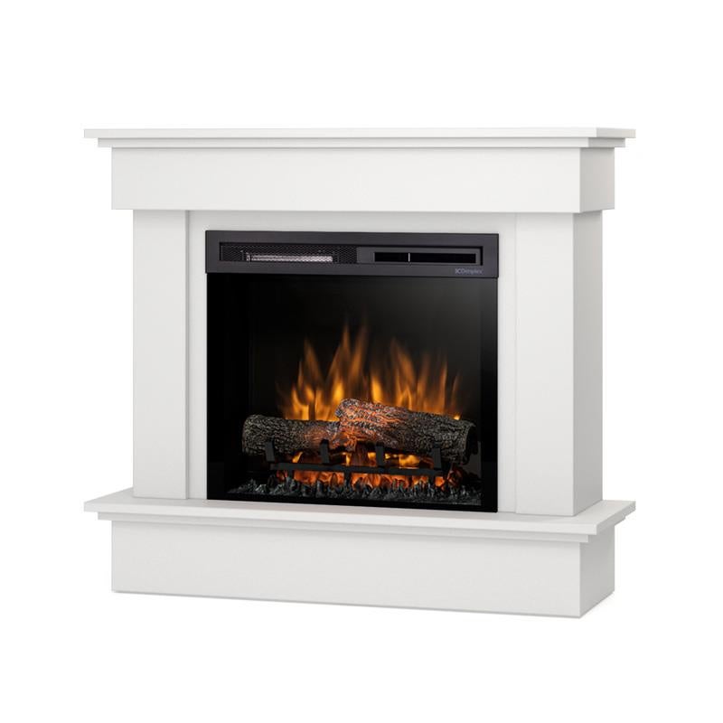 Kominek elektryczny ścienny 23" XHD 1400W LED efekt ognia biały mat Warmtec Tormes