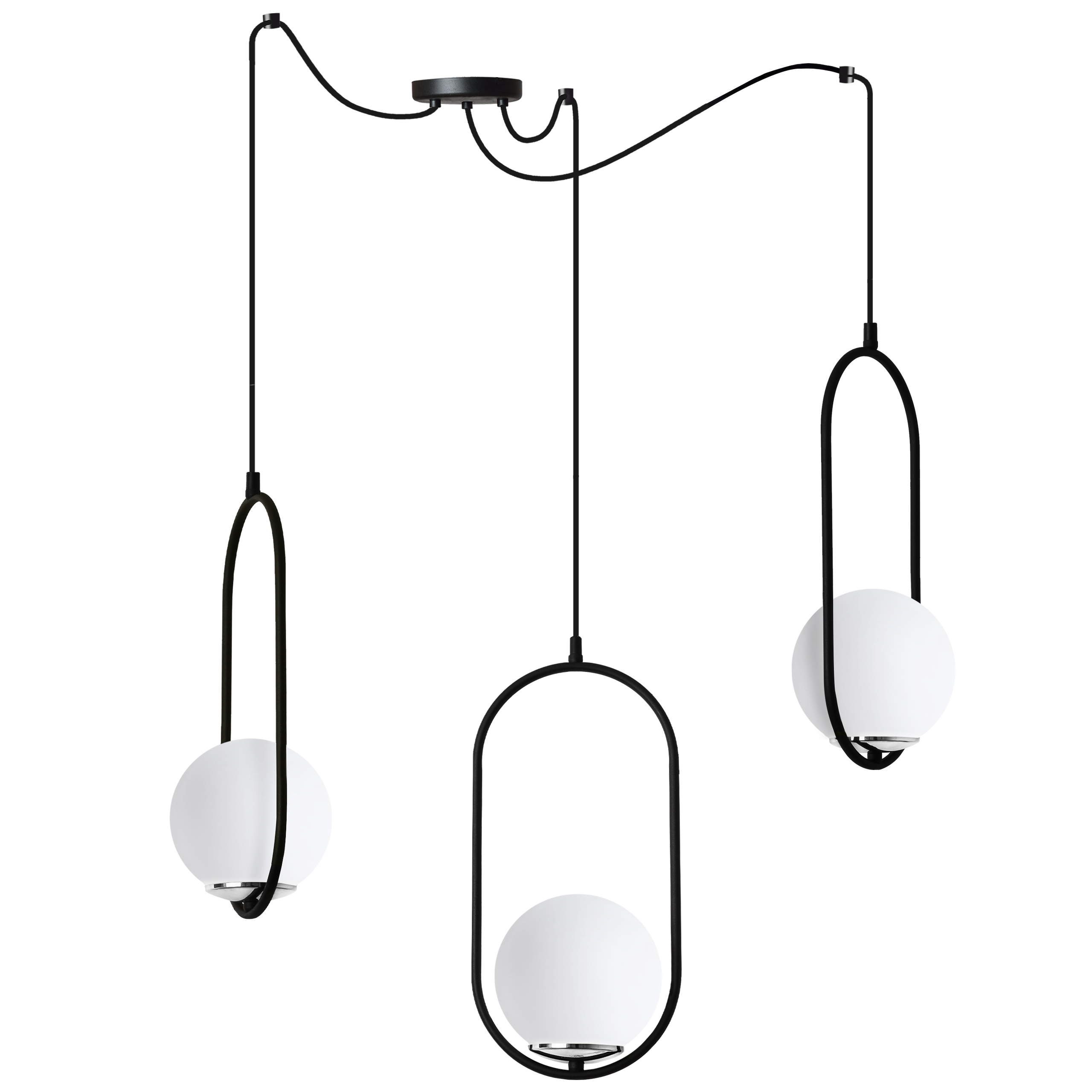 Lampa sufitowa wisząca Light Home LH Luna Pająk 3x E14 biały/czarny/chrom