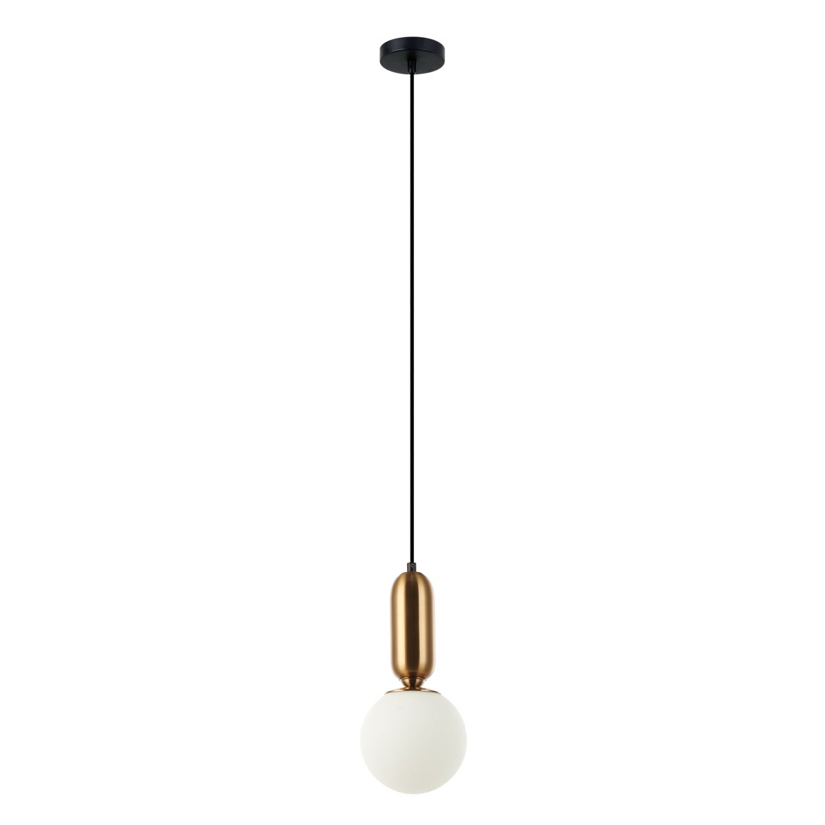 Lampa wisząca mała kula Aldeva czarna 1xE27x40W metal wym:107x15x15cm IP20 Italux
