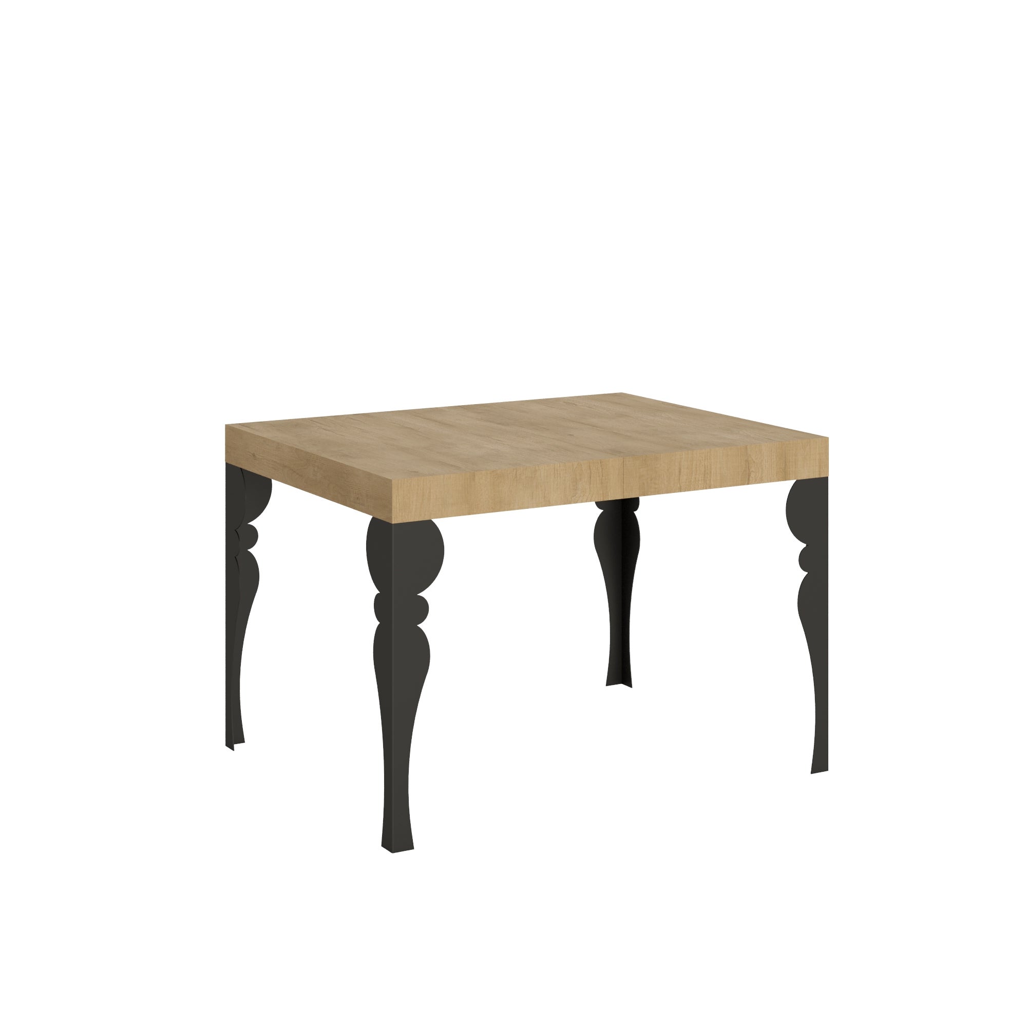 Mesa Paxon con acabado natural, 80x120/204 cm, tablero de fácil limpieza, roble natural antracita.