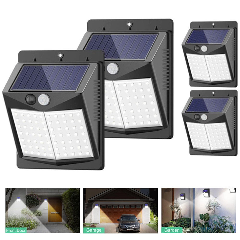 Indukcyjna lampa ścienna Zewnętrzna Lampa Solarna Z Czujnikiem Ruchu Zewnętrzna Lampa Ścienna z Oświetleniem Solarnym Oświetlenie [4 szt.]