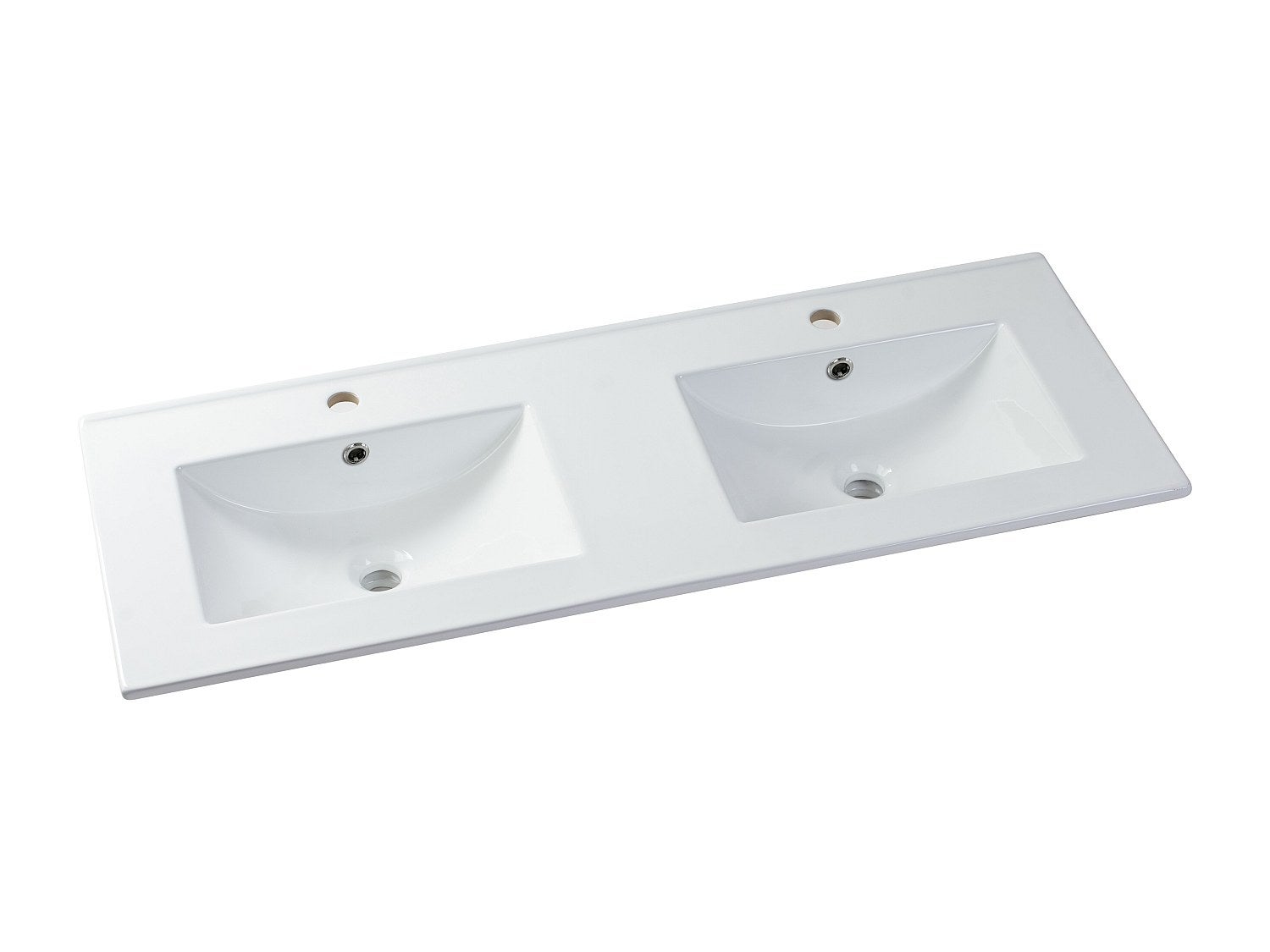 Prostokątna biała umywalka ceramiczna - 122 x 46,5 cm - MOTIAC