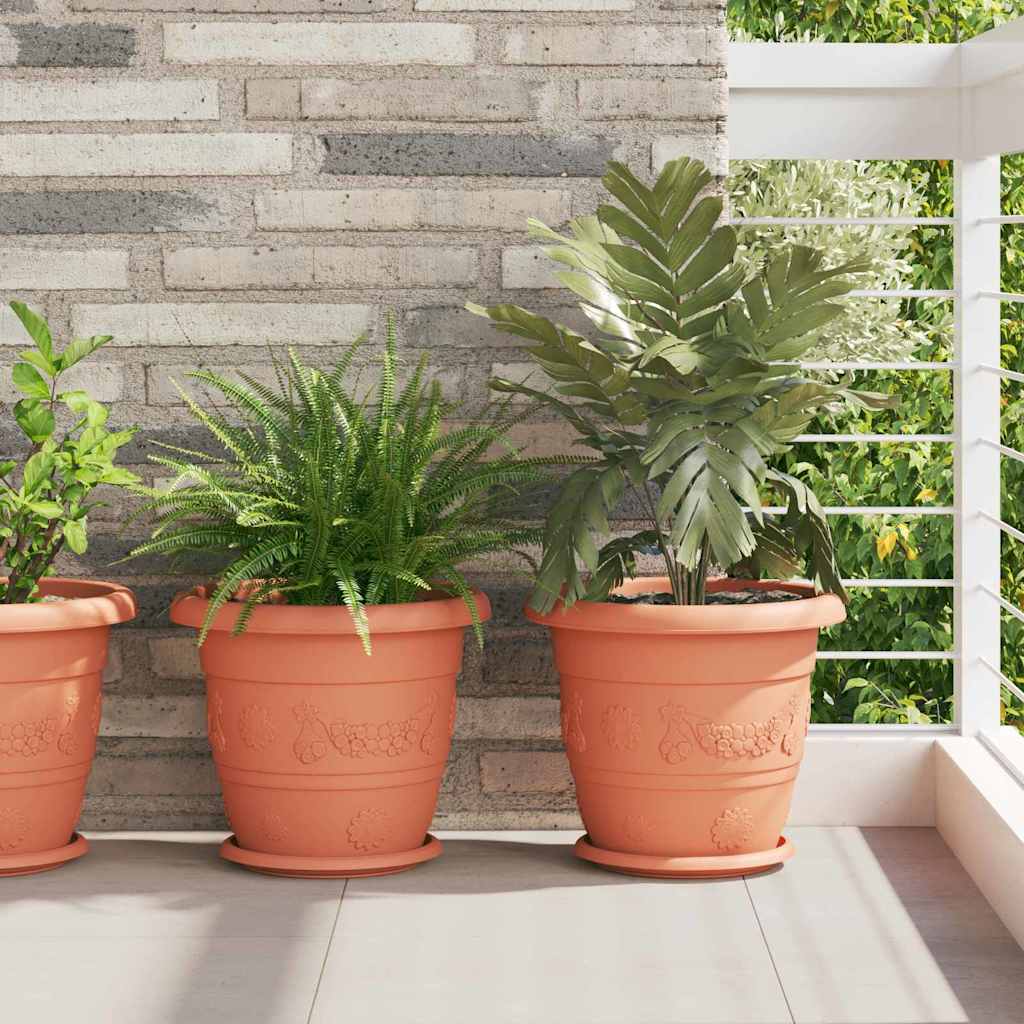 Okrągła doniczka na kwiaty 6 pcs Czerwony ceglasty Ø 34 x 28 cm vidaXL