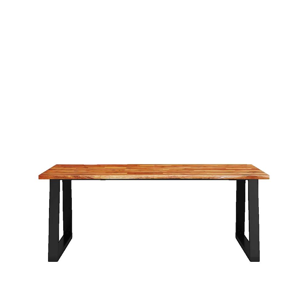 Stół jadalniany vidaXL z litego drewna akacjowego z nogami stalowymi w kształcie U 200x90x75 cm