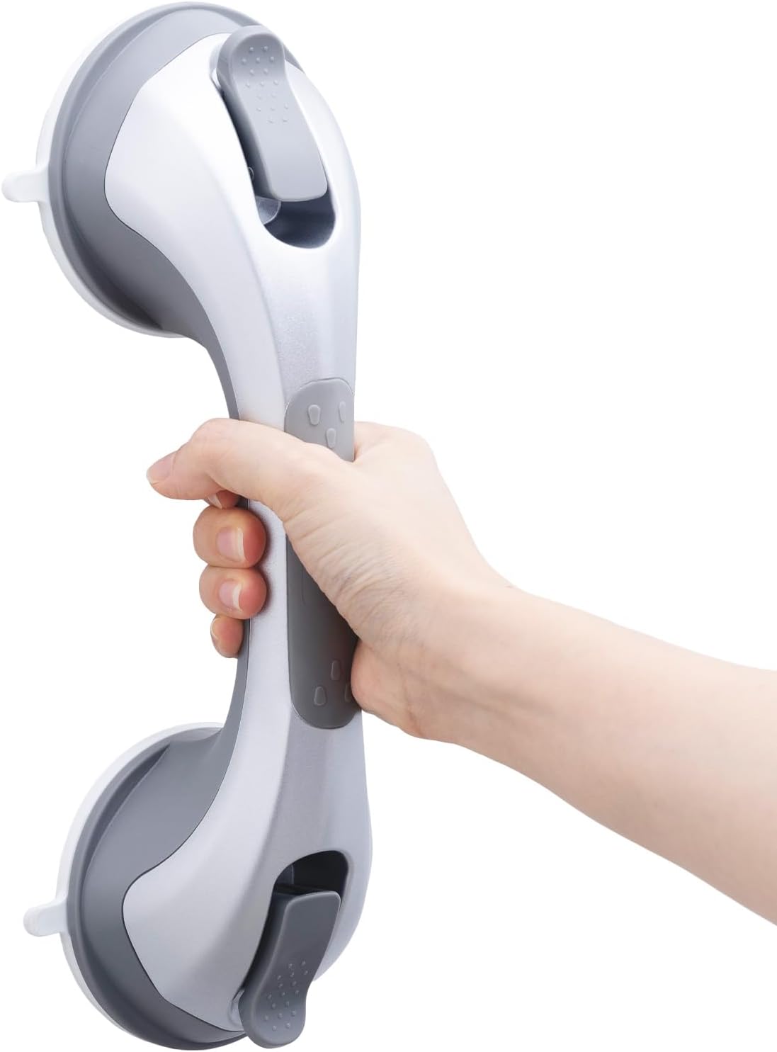 Barre de Douche sans Perçage 31 CM, Poignée Ventouse Salle de Bain Support 110 KG, Nagroda Forte Barres d'appui de Douche Argent