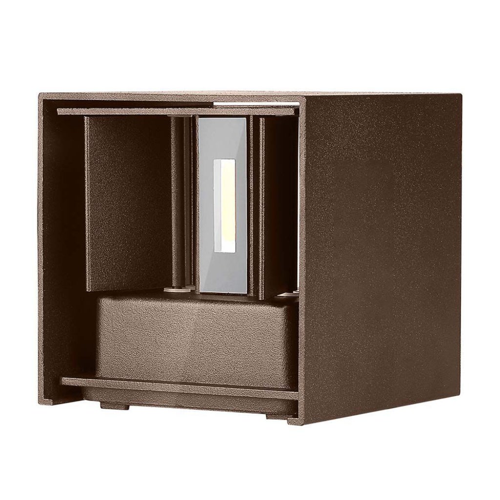 Kwadratowa lampa ścienna LED Double LED COB 11W 140LM/W Kolor Corten Satin Satin Regulowana wiązka światła 3000K IP65
