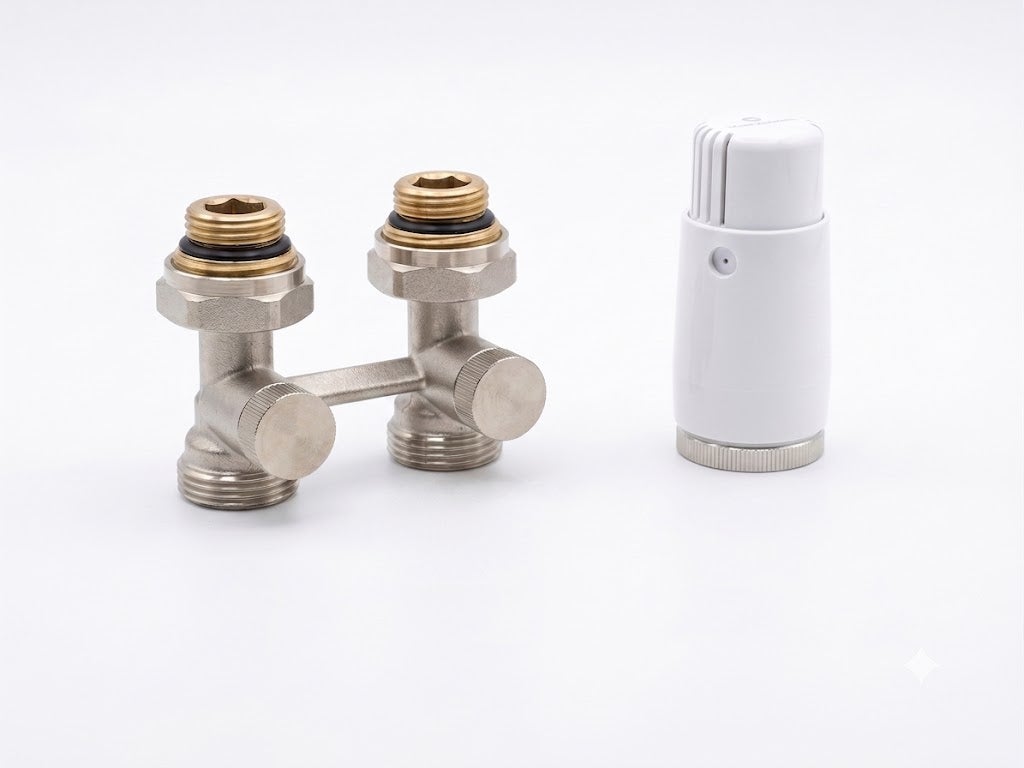 Zestaw armatury przyłączeniowej SCHLOSSER prosty z głowicą Mini Diamant M30x1,5 z nyplem G 1/2 x 3/4 mosiądz 1 zest.