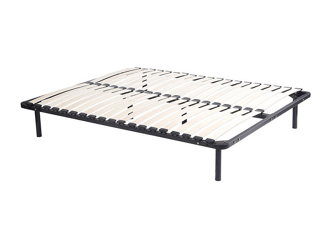 Stelaż z listewkami 120 x 200 cm - 2 x 19 listewek - Z nóżkami - Czarny - KALISTA marki YSMÉE