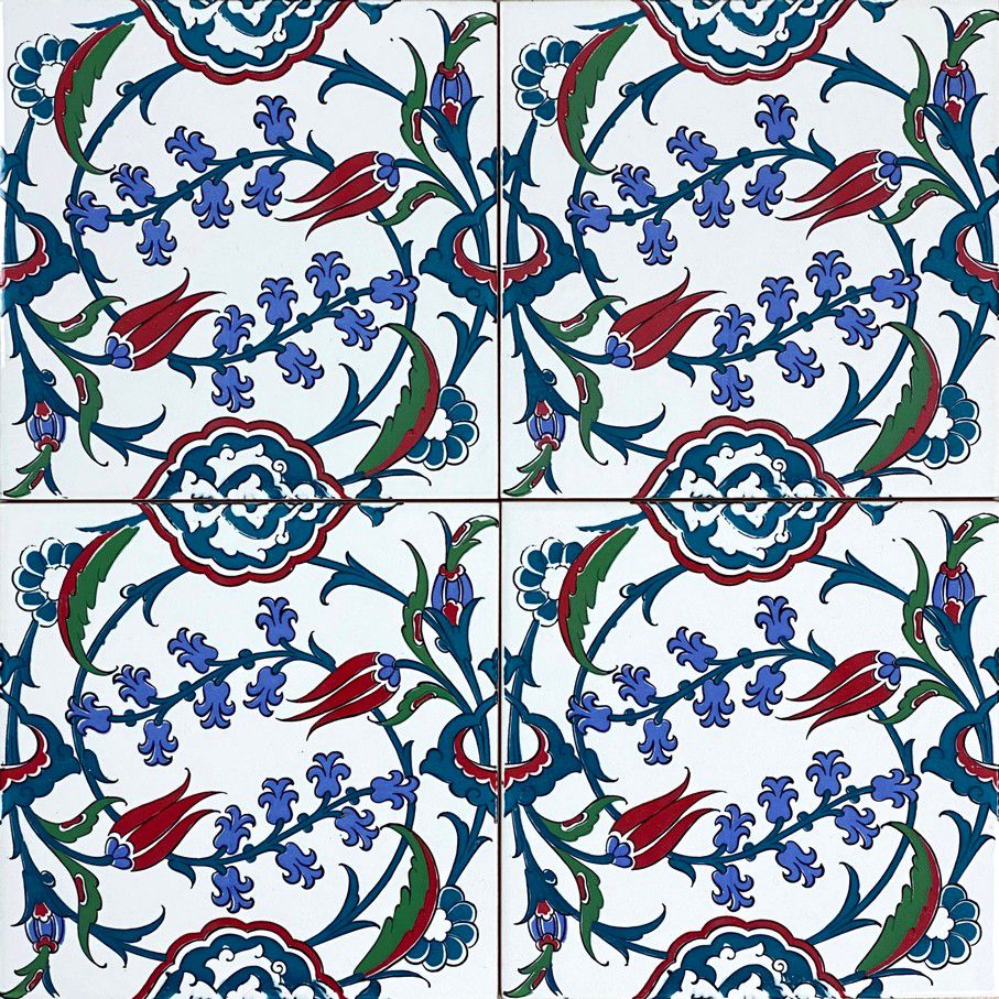Cerames – płytki Iznik 20×20 cm "Pinar" – opakowanie 12 szt. (0,48 m²) – płytki ceramiczne z orientalnymi motywami.