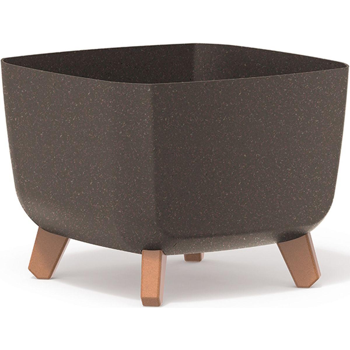Doniczka Gracia Square Eco Wood 29x29 cm Kawa