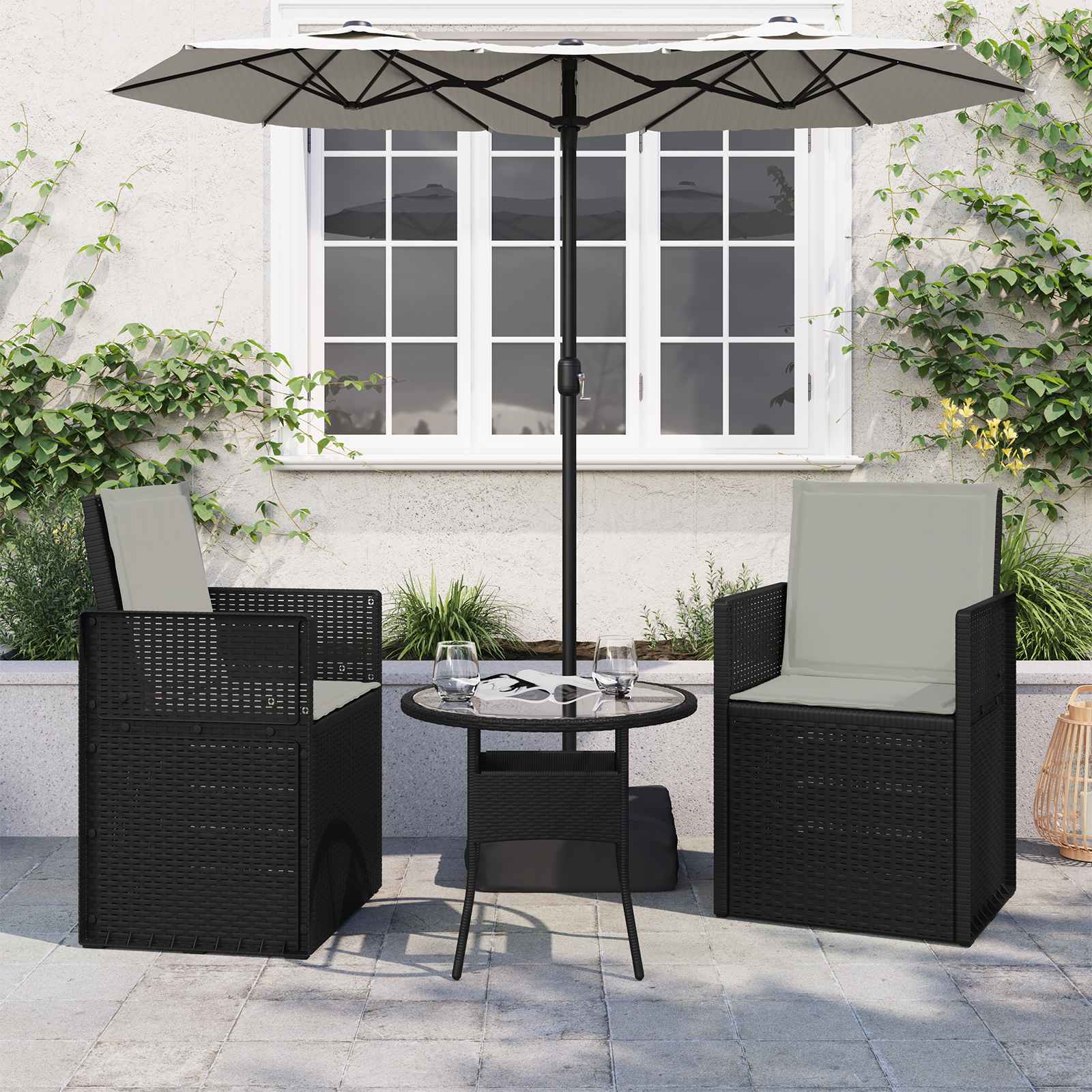 Poduszki na Siedzisko i Oparcie 2 pcs jasnoszary 47 x 45 x 2 cm vidaXL