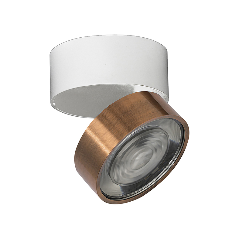 Hole – lampa ścienna/sufitowa LED 13W 38° 3000K CRI90 biały/miedź aluminium – Rossini