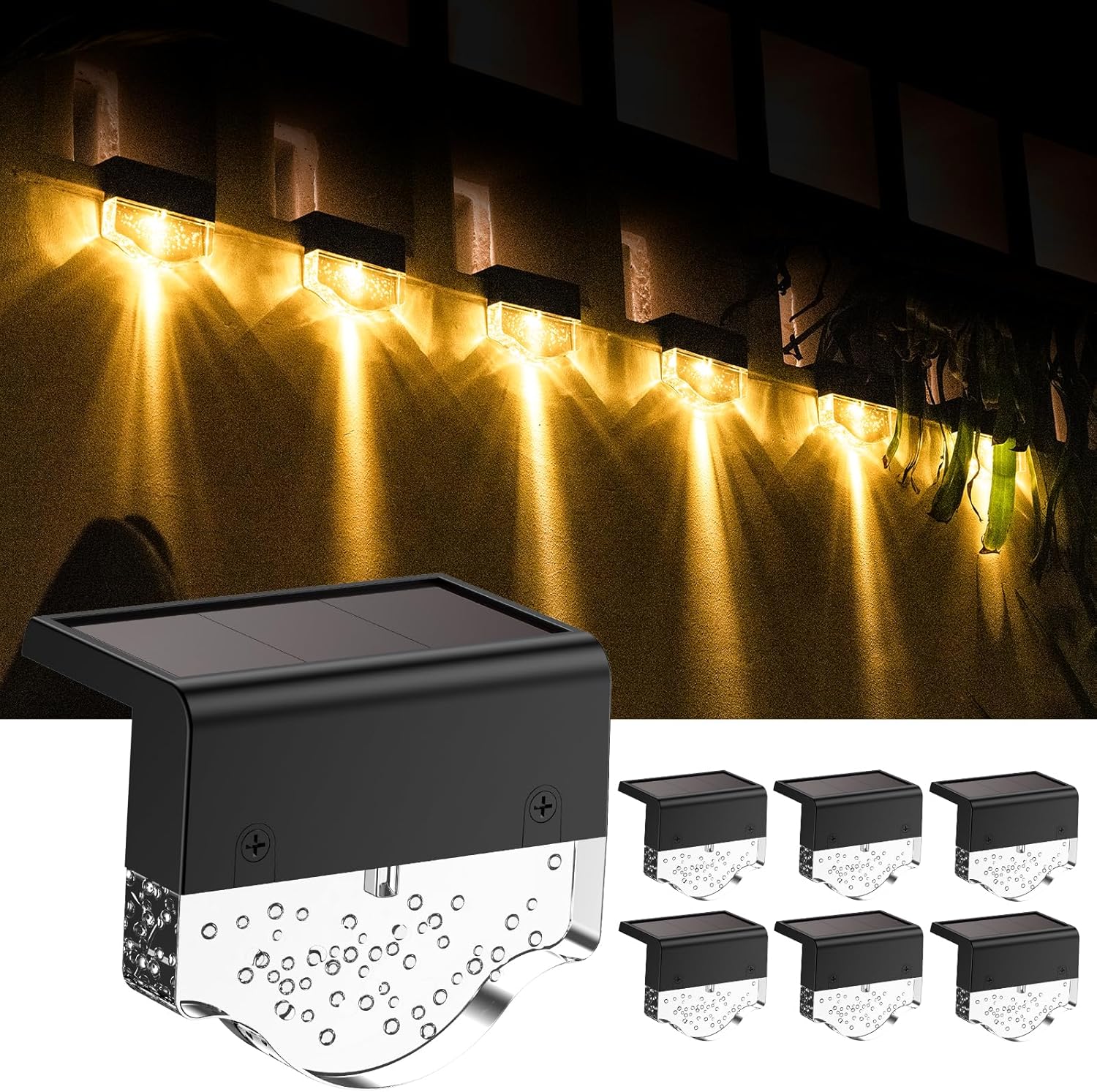 Lampa Słoneczna Zewnętrzna, 6 Sztuk Lampy Solarnej na Zewnątrz Oświetlenie do Ścieżek Wodoodporna Mini Lampa Słoneczna LED Lampa Ogrodowa dla M