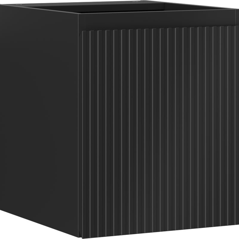 Mexen Rivel szafka łazienkowa podumywalkowa 40 cm, 1 drzwi, ryflowana, czarna mat - 91A21-04047-1-BF71