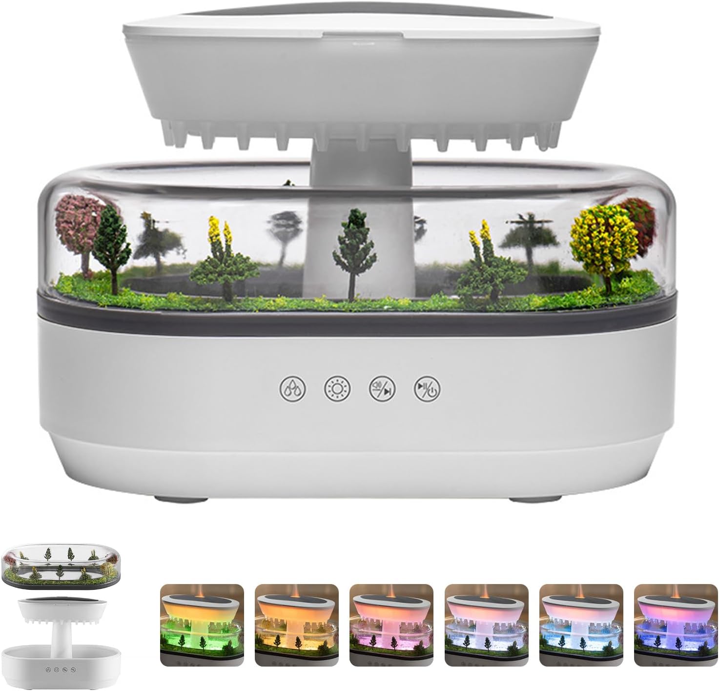 7-kolorowy nawilżacz powietrza LED do aromaterapii z 250 ml zbiornikiem na wodę i dyfuzorem zapachowym do mikrokrajobrazów, urządzenie do wytwarzania
