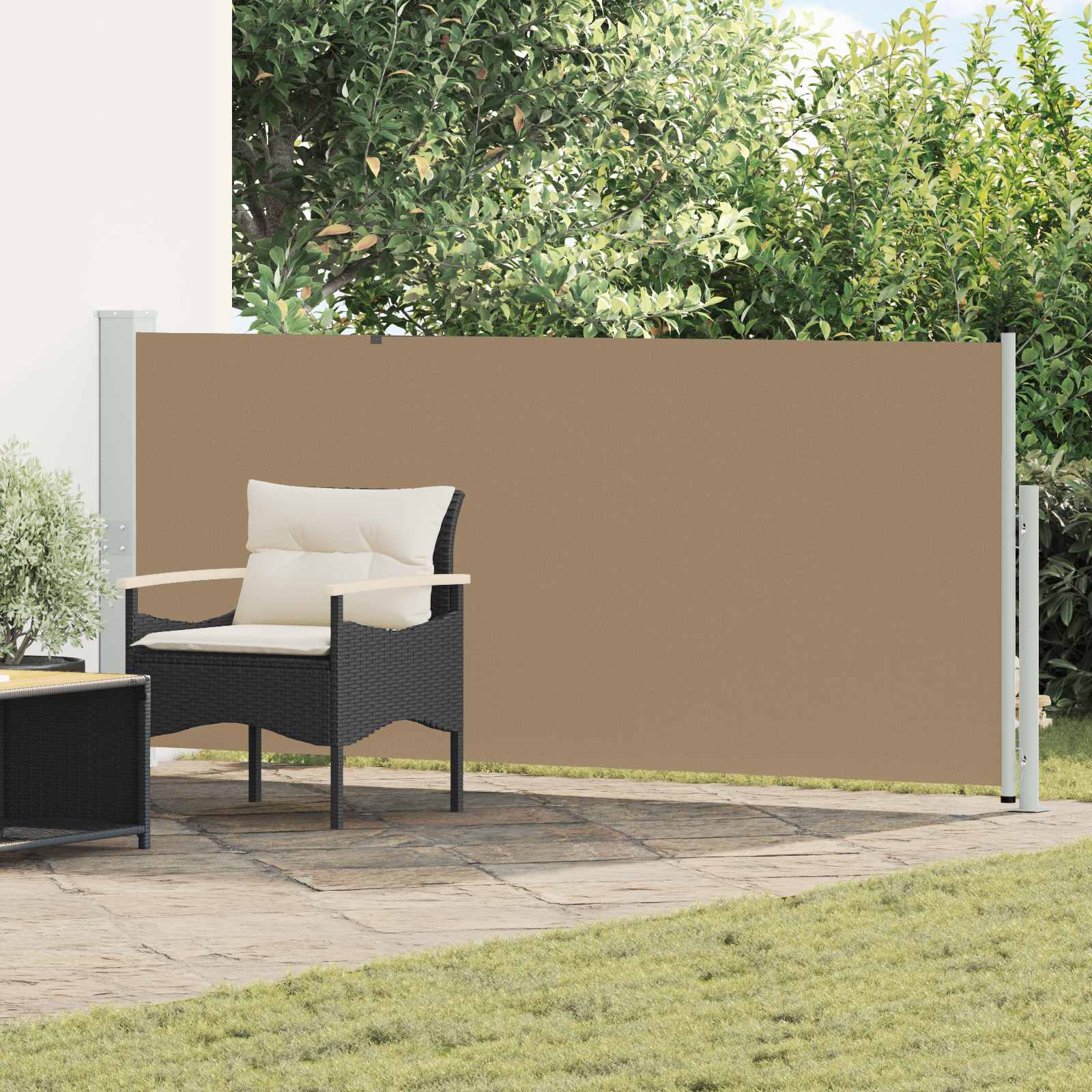 Rozkładany boczny markiz 117 x 600 cm Poliester Prostokątny vidaXL