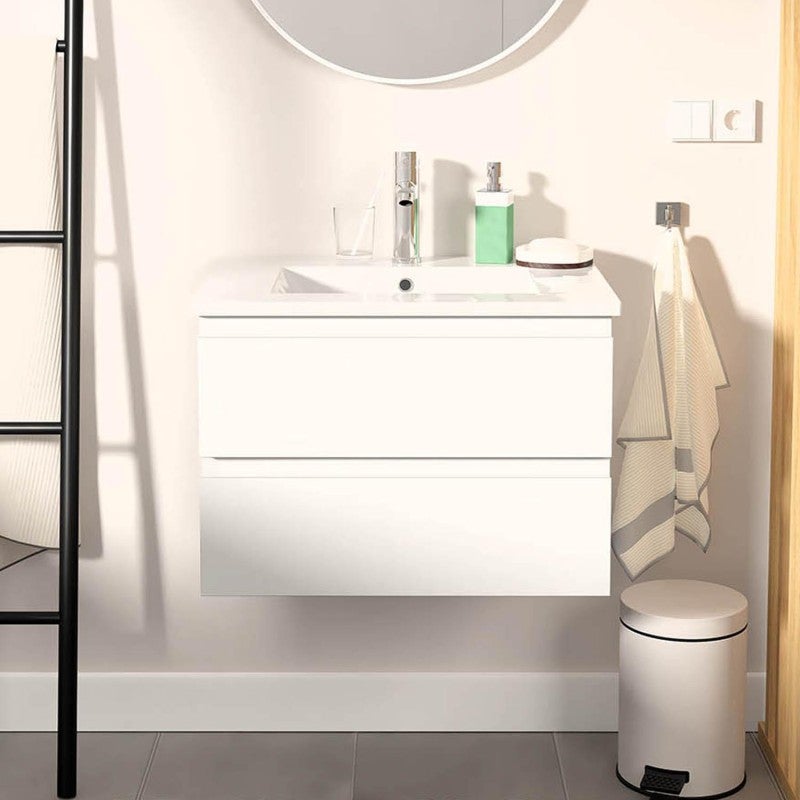 Zestaw umywalkowy 60 cm z blatem ceramicznym i baterią chromowaną SORRENTO