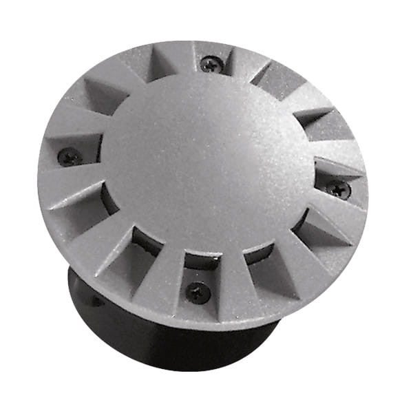 Lampa gruntowa najazdowa Roger okrągła szara LED 1W 6500K IP66 wym: 7 x 10 x 10 cm metal Kanlux