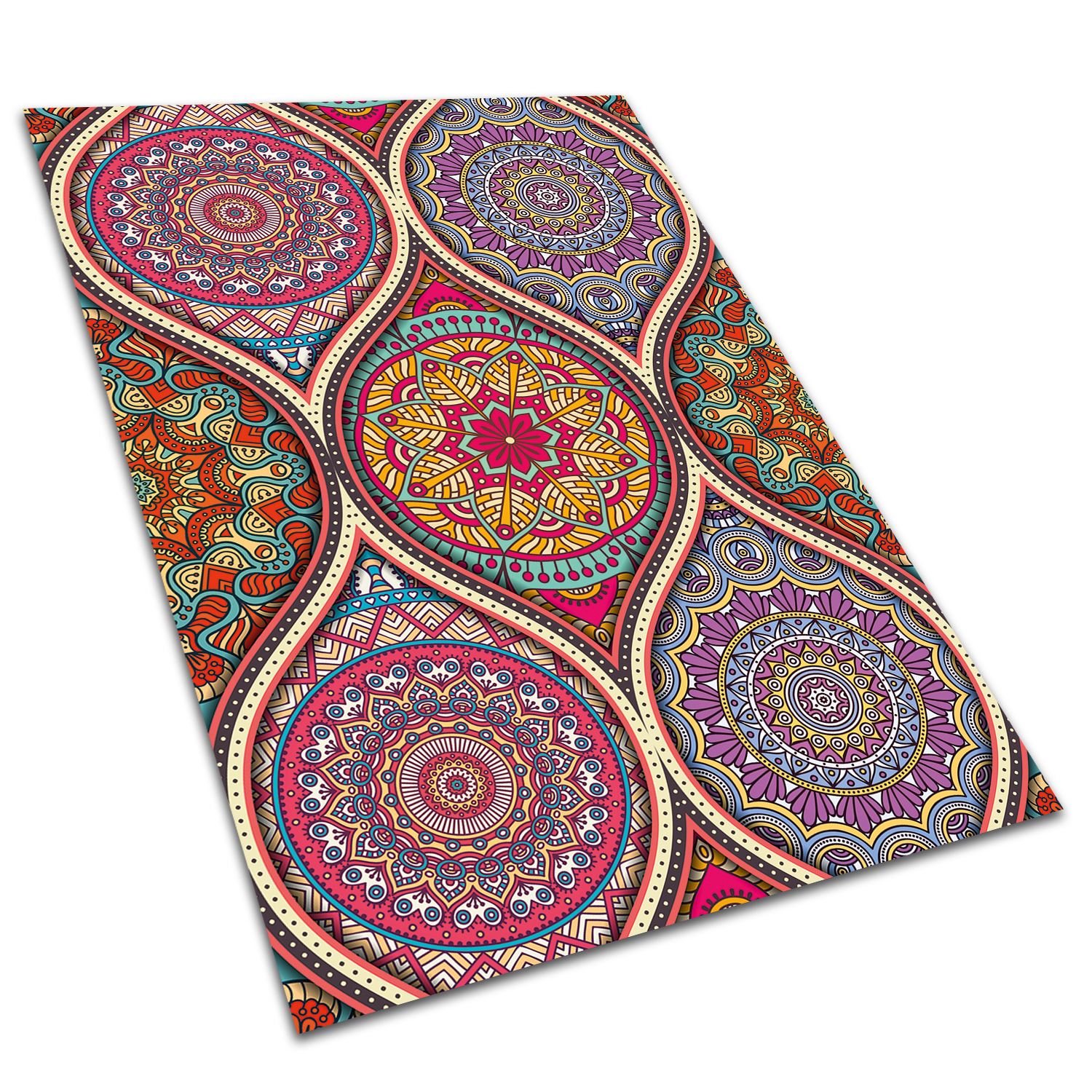 Mata winylowa kolorowa mandala boho dywan winylowy do dzieci dekoracyjny 90x60 cm – Tulup