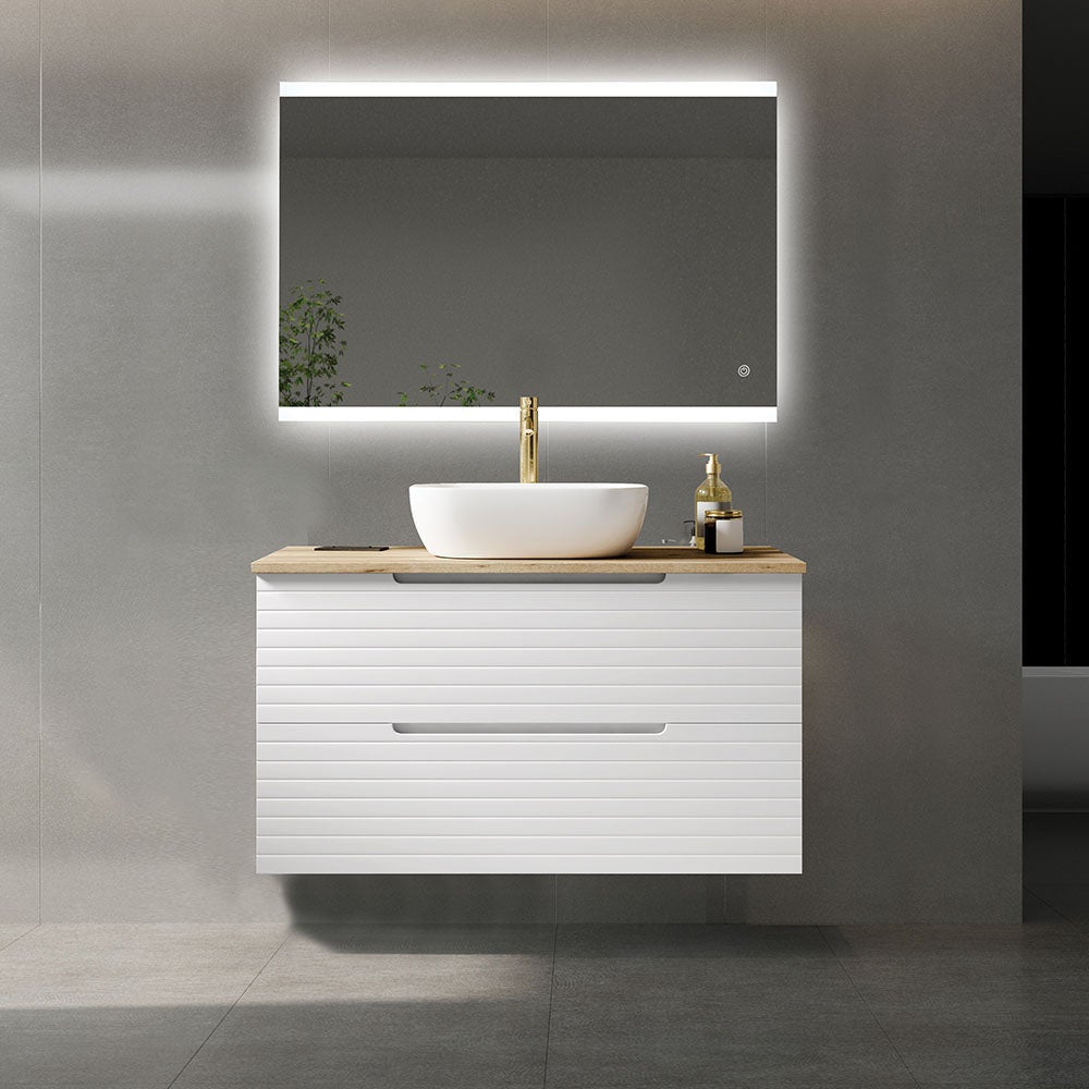 Kibath Lustro prostokątne LED DOB 25W, 80 cm x 60 cm, 6000 K