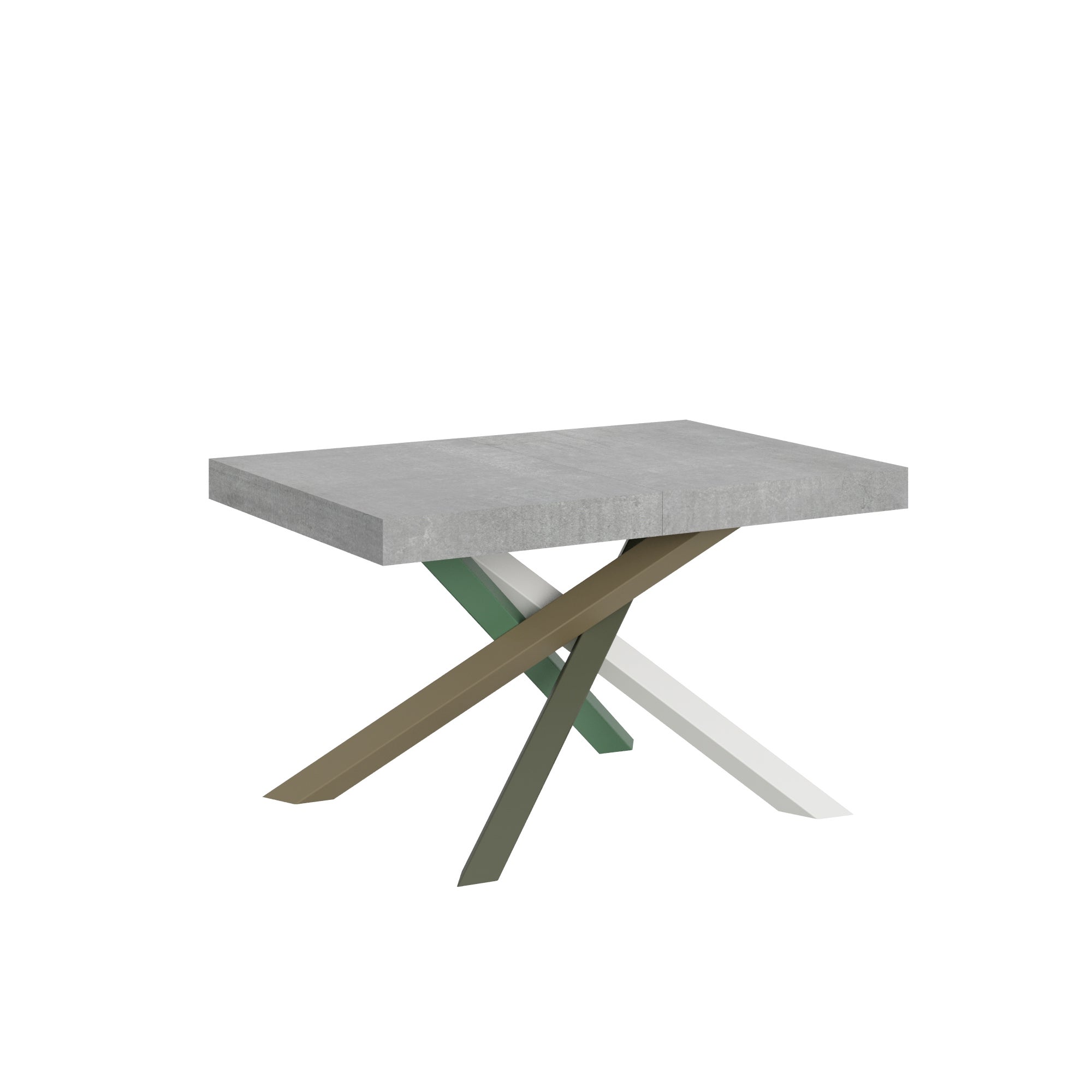 Mesa extensible Volantis 90x120 de 224 cm con estructura efecto hormigón 4/A Cemento