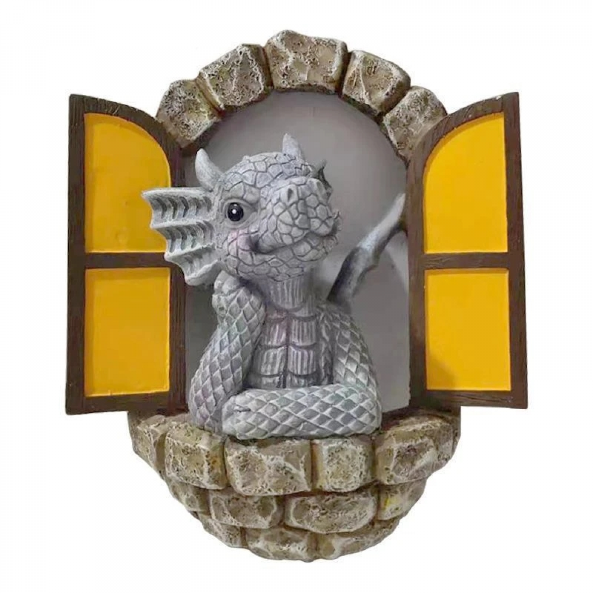 Figurka z żywicy w kształcie dinozaura do ogrodu, rzeźba medytującego smoka na patio zewnętrzne
