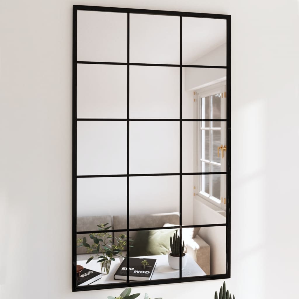 Lustra ścienne, 2 szt., czarna rama, 100 x 60 cm, metal vidaXL