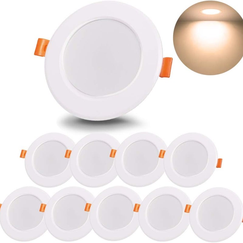 Wpuszczany reflektor LED 9W, wodoodporny, wpuszczany w sufit, ciepła, biała żarówka halogenowa 3000K, idealna do łazienki, kuchni, salonu, korytarza
