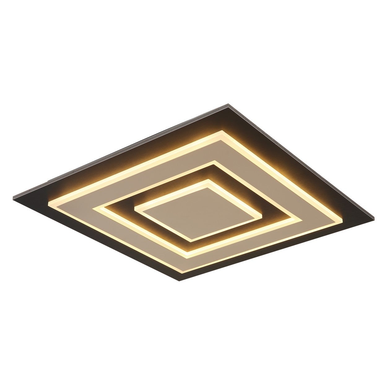 Półwpuszczana lampa sufitowa z wbudowaną diodą LED, 48 cm, matowa czerń, dioda LED 3000 K