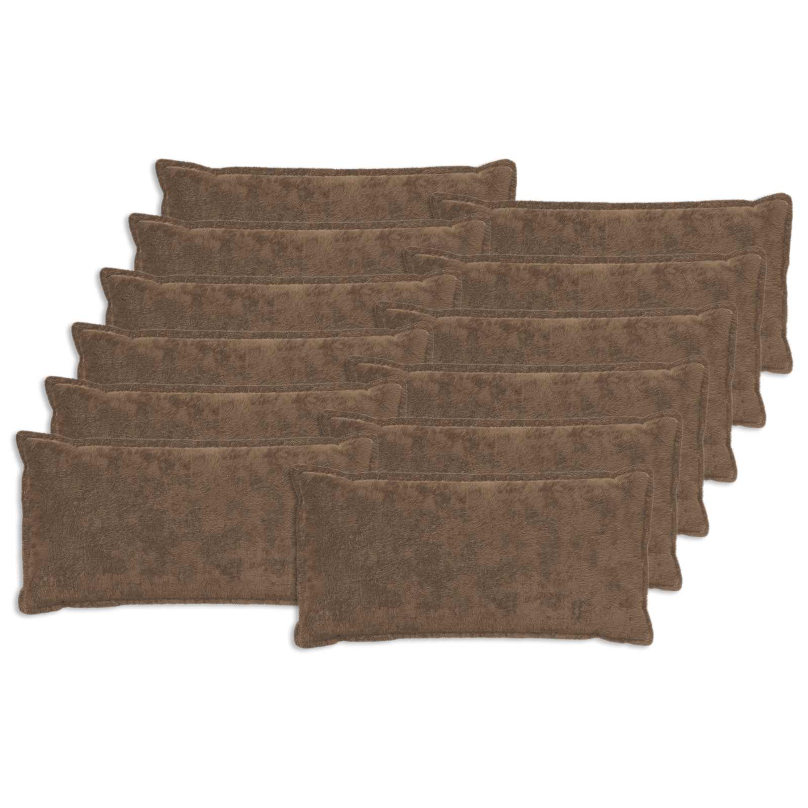 12x Poszewka Dekoracyjna na Poduszkę 40x80 cm Jasnobrązowa