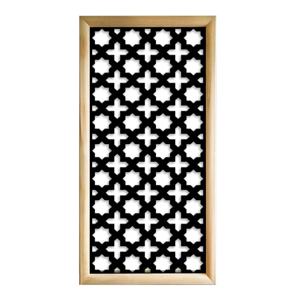 CROSS - Prostokątne moduły dekoracyjne z drewna i PVC - Rozmiar 73x148 cm - Grubość 64 mm - Kolor wewnętrzny CZARNY