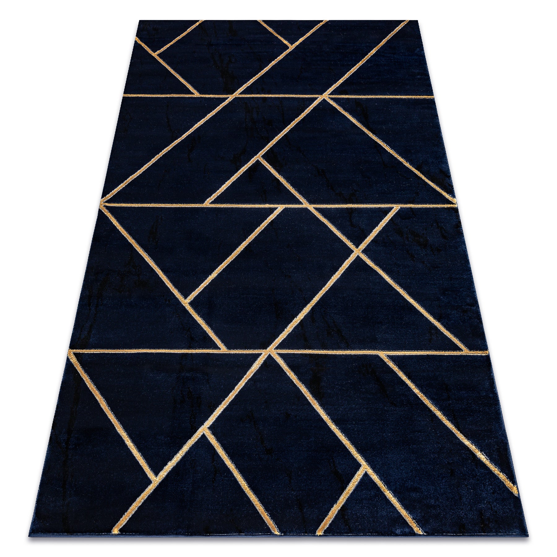 Dywan EMERALD ekskluzywny 1012 glamour, stylowy geometryczny granatowy / złoty 160x220 cm