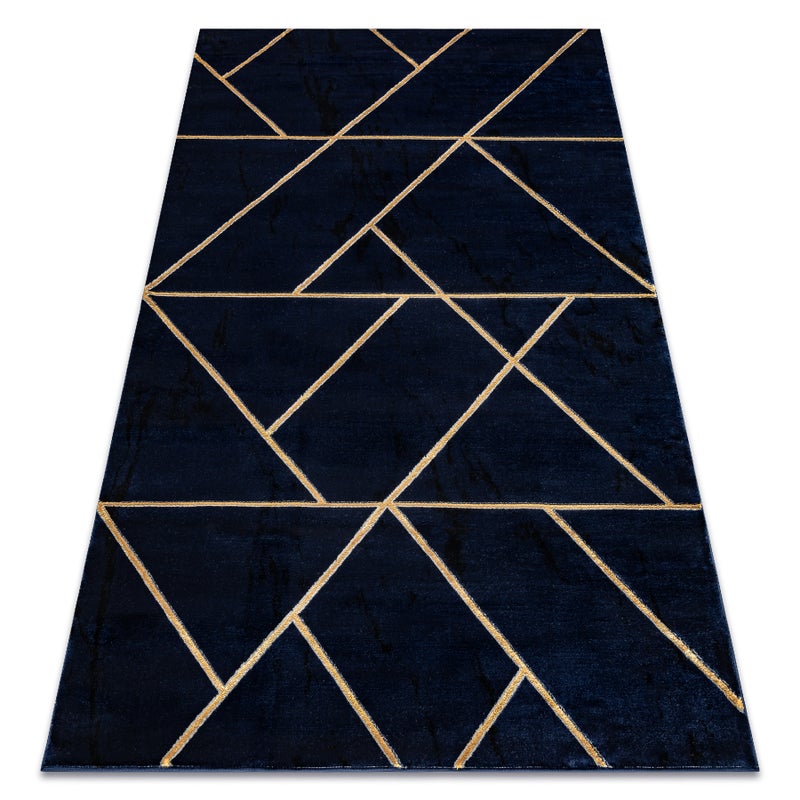Dywan EMERALD ekskluzywny 1012 glamour, stylowy geometryczny granatowy / złoty 160x220 cm