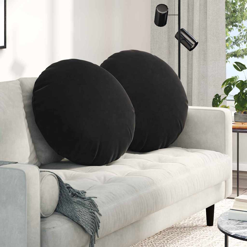 Poduszki na siedziska 2 pcs Czarny Ø 80 x 29 cm Aksamit vidaXL