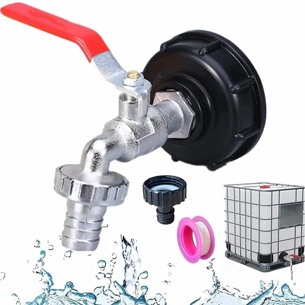 Adapter do zbiornika ze stopu aluminium (3/4"), kran ogrodowy z adapterem mosiężnym, kran S60X6 do kranu ogrodowego