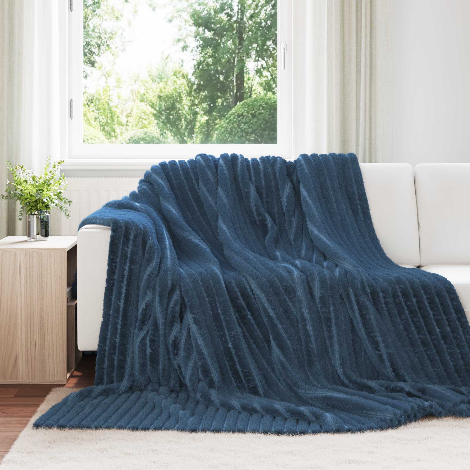 Koce narzutowe 6 pcs Granatowy 270 x 240 cm Polar vidaXL