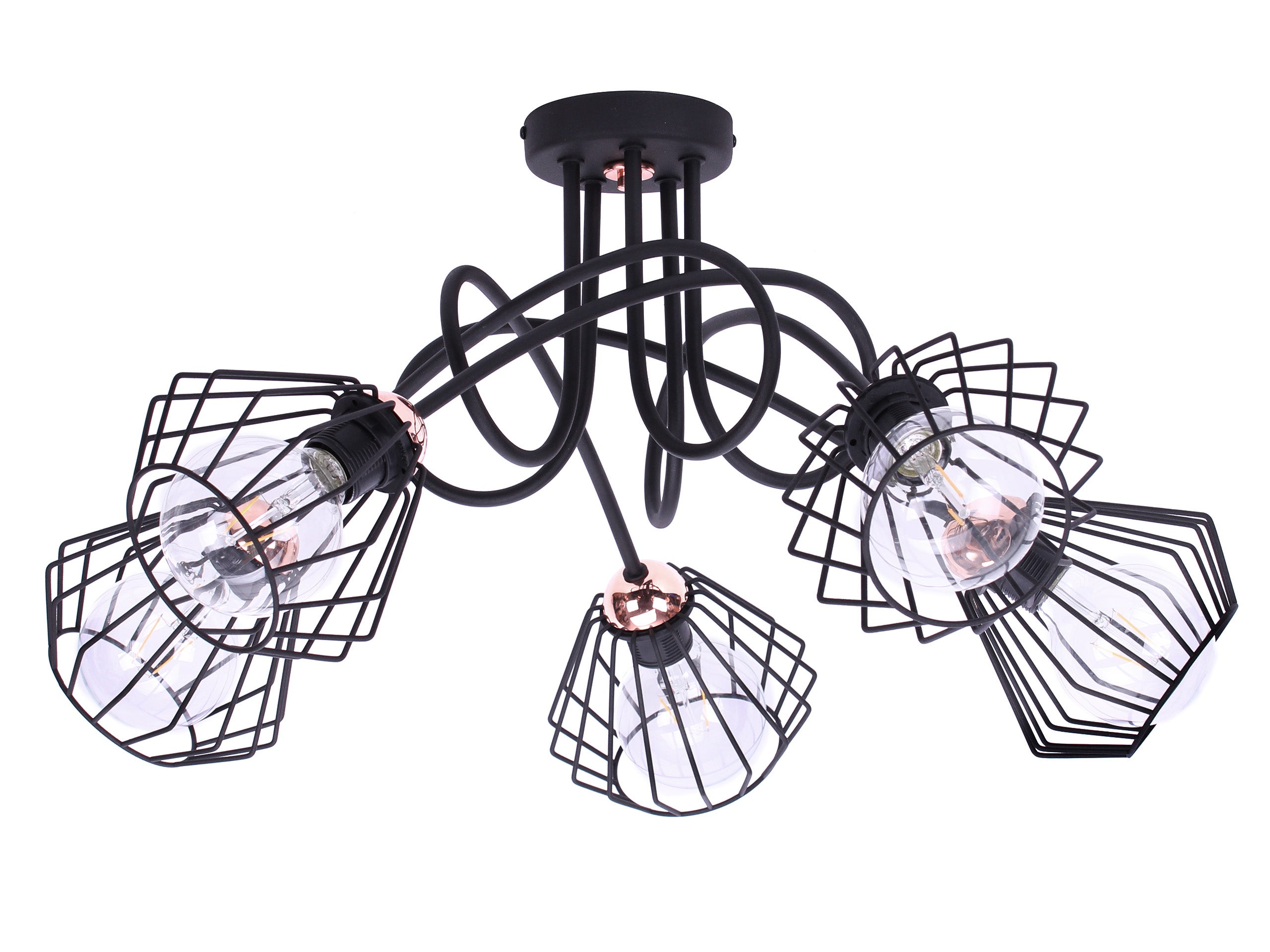 Lampa sufitowa wisząca Light Home LH Edison 5xE27 czarny przewód nowoczesna