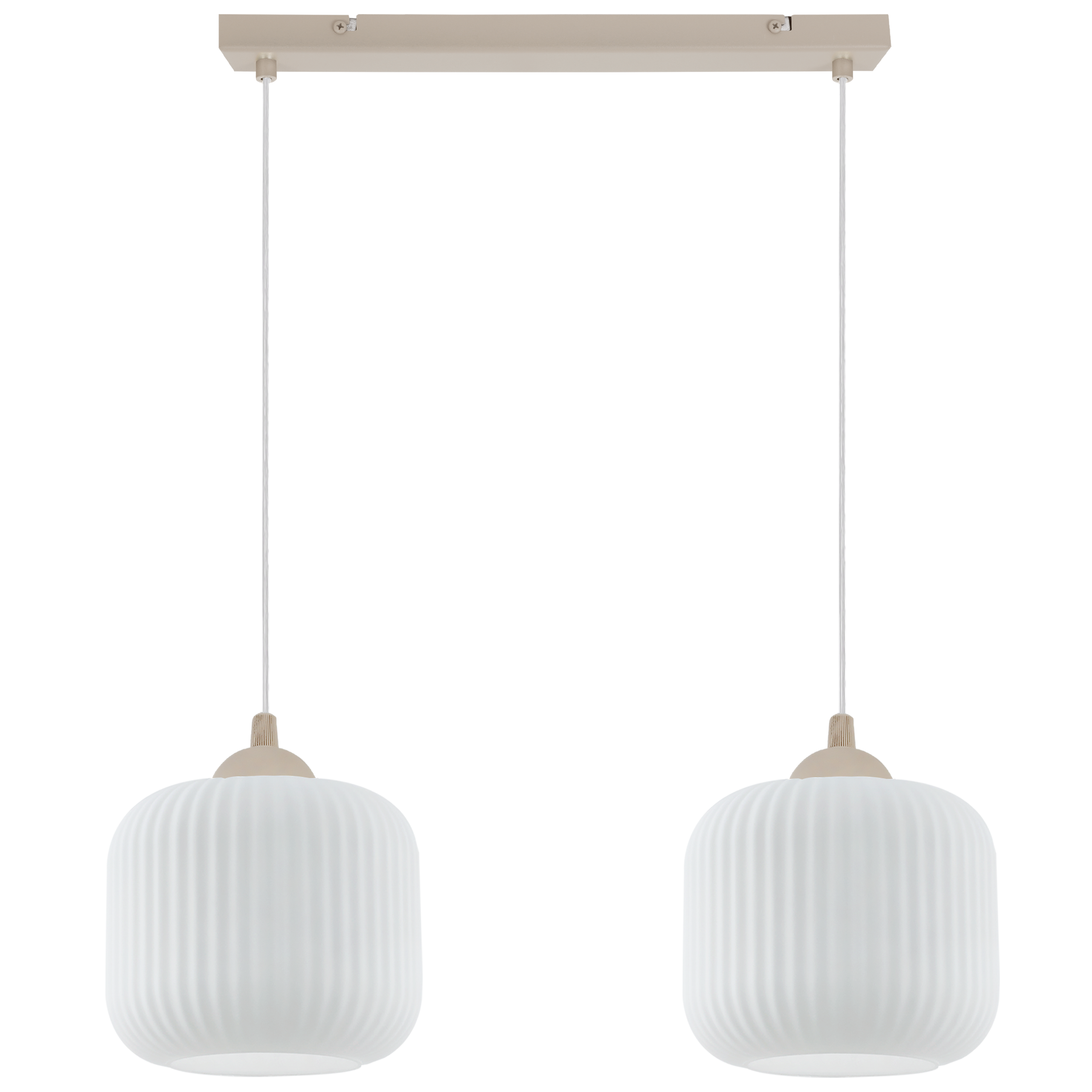 Lampa sufitowa wisząca Light Home LH Riffle 2xE27 kaszmir klosz biały 15cm walec