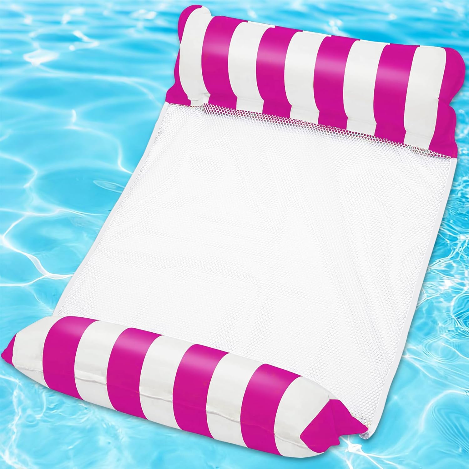 Dmuchany materac do basenu – 120 x 70 cm – Wytrzymały PVC – Do użytku jako hamak lub leżak – Czerwony