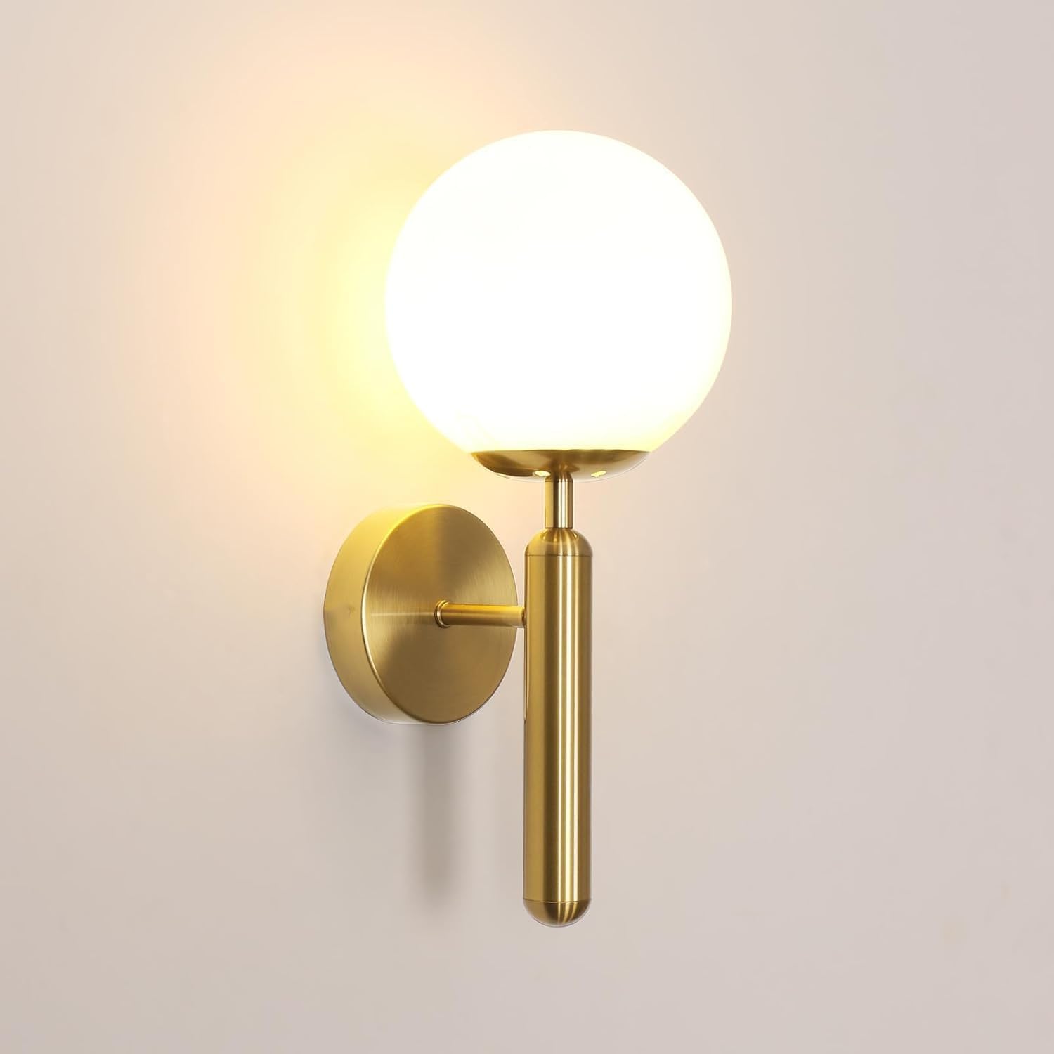 Kinkiet wewnętrzny, nowoczesny minimalistyczny design, kinkiet E27, klosz szklany, oświetlenie do sypialni, salonu, korytarza.