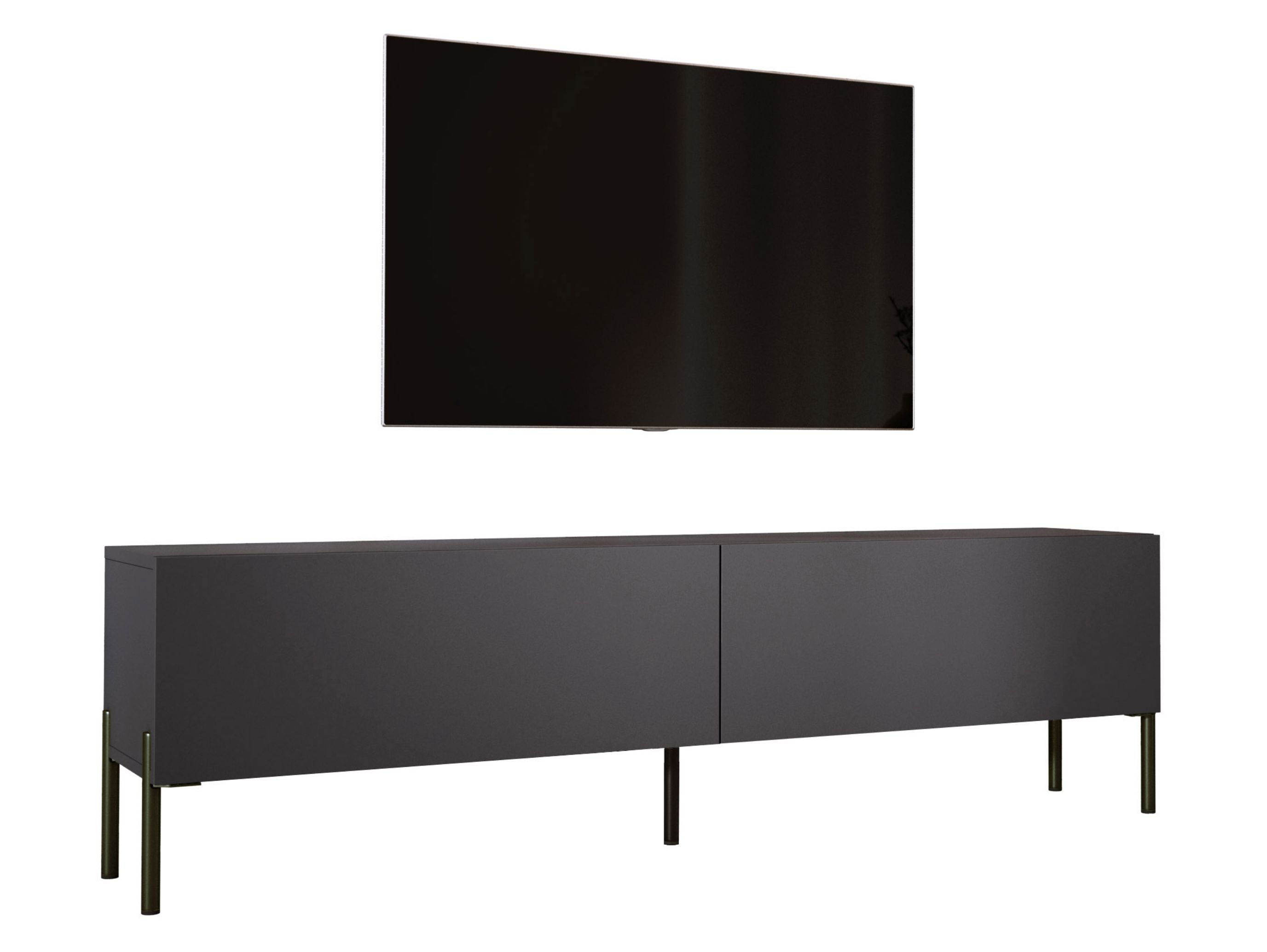 Szafka RTV: Antracyt, czarne nogi, 170 x 52 x 32 cm
