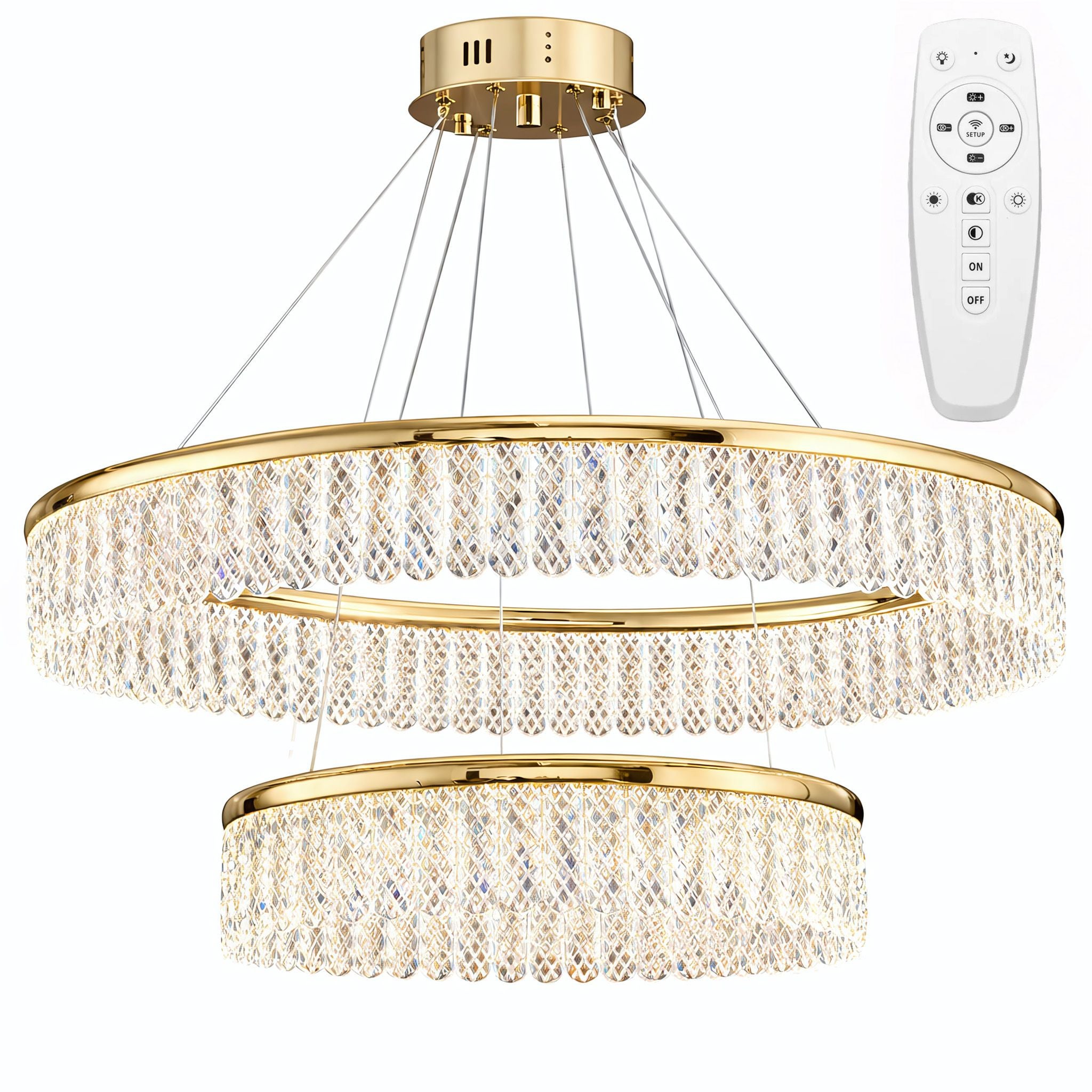 Lampa Sufitowa Wisząca Toolight App1750-Cp Złoty +Remote Control