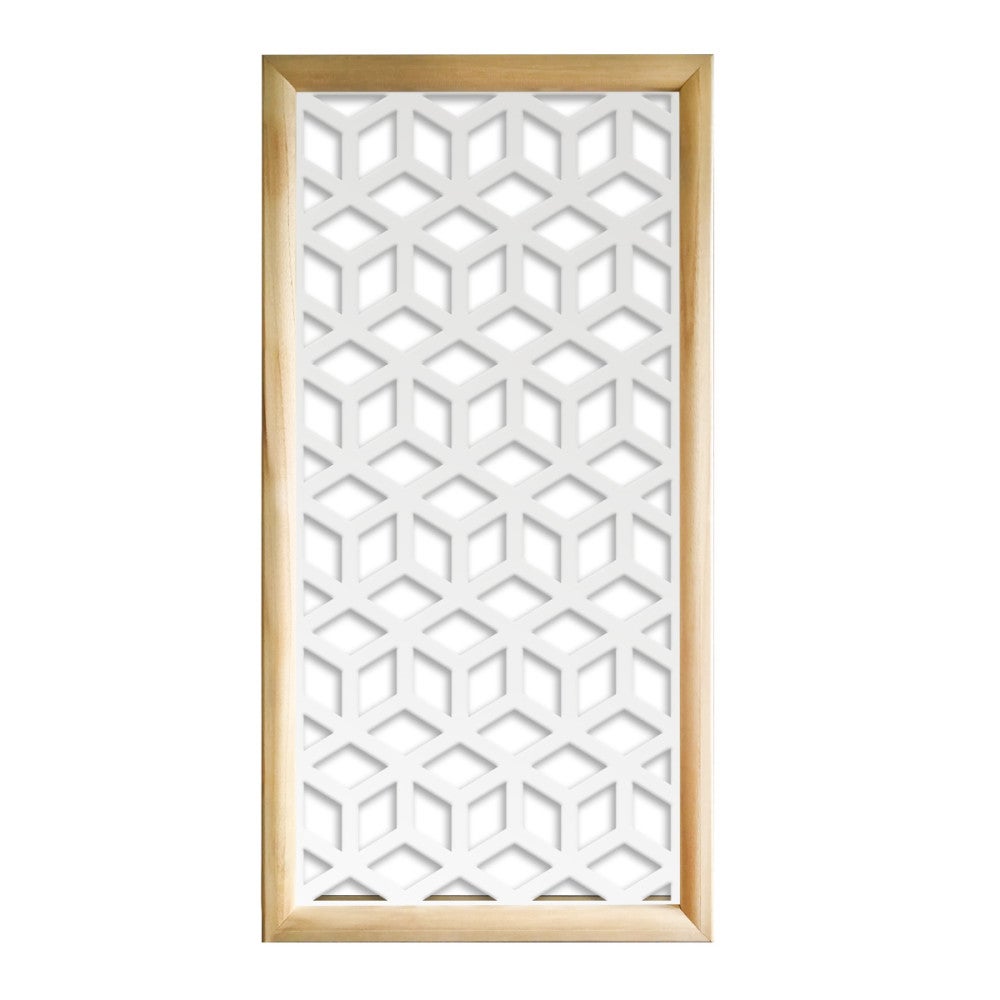 CUBE - Prostokątne moduły dekoracyjne z drewna i PVC - Rozmiar 73x148 cm - Grubość 64 mm - Kolor wewnętrzny BIAŁY