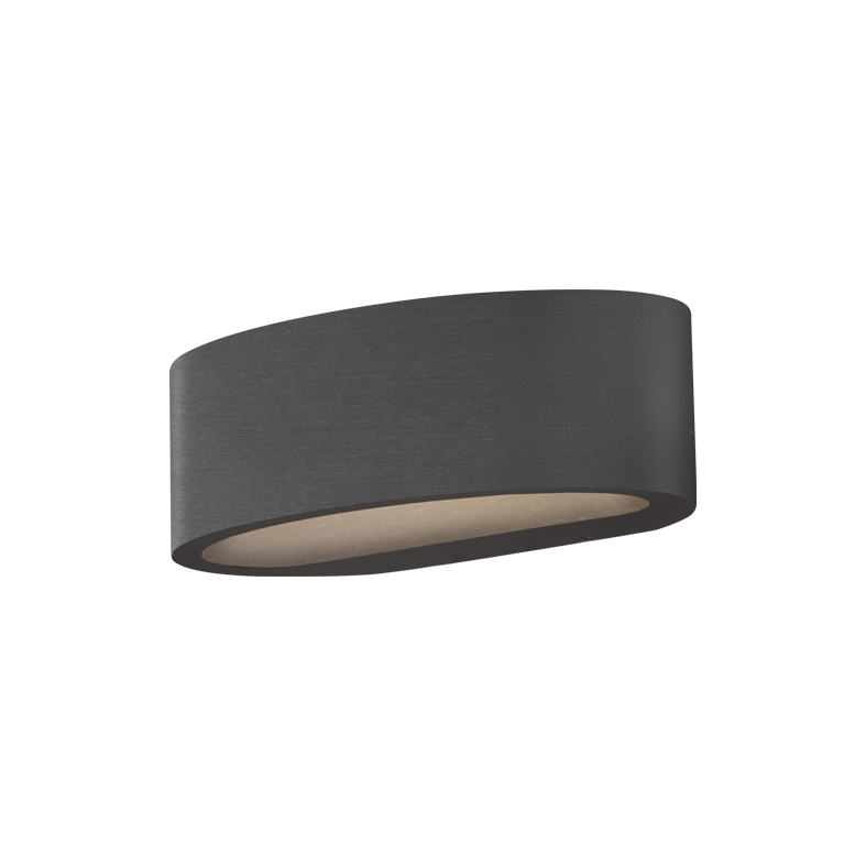 Kinkiet LED LUNARIS 17,5 W z podwójną emisją, 3000 K, IP54, CRI90, tytanowa rama metalowa, ściemniany fazowo – Rossini Group